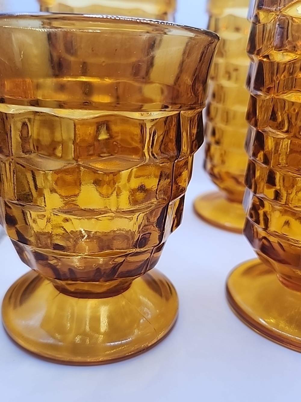 Amber Textured Glass Tumbler - Set of 6 - Picture 3 of 8